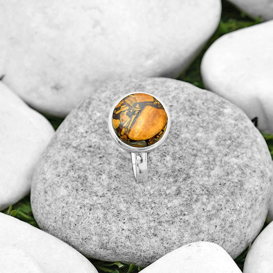Coquina Fossil Jasper - India Ring size-8.5 R-1007 SDR181145