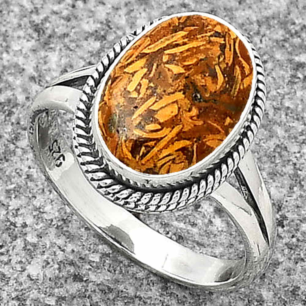 Coquina Fossil Jasper - India Ring size-7.5 R-1010 SDR181243