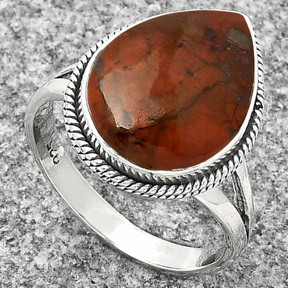 Natural Red Brecciated Jasper Ring size-8.5 R-1010 SDR181277