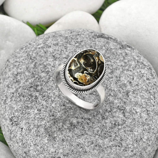 Natural Turtella Jasper - USA Ring size-7.5 R-1009 SDR181455