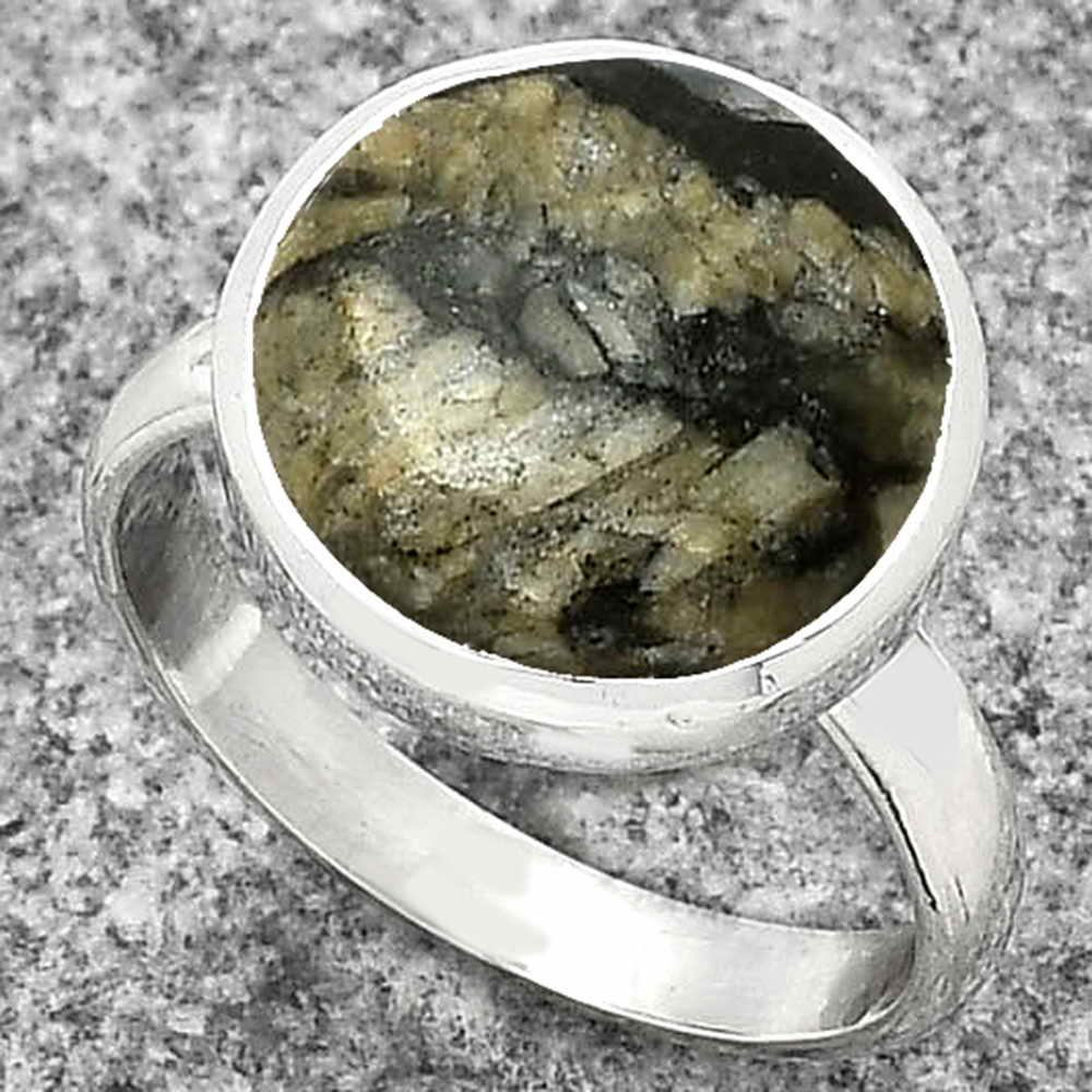 Natural Mexican Cabbing Fossil Ring size-7.5 R-1005 SDR181507