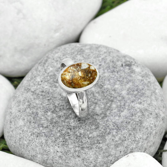 Natural Wild Horse Jasper Ring size-8.5 R-1004 SDR181527