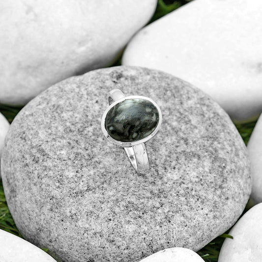 Natural Mexican Cabbing Fossil Ring size-8 R-1004 SDR181634