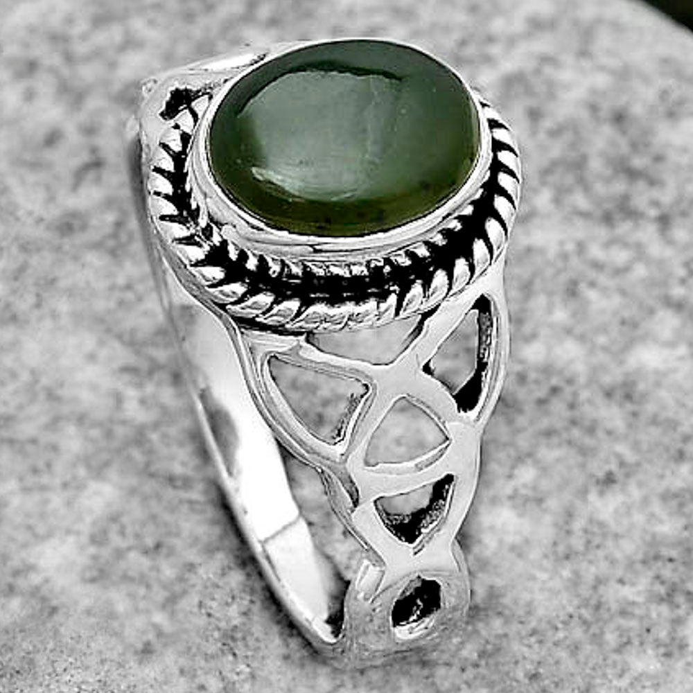 Natural Chrome Chalcedony Ring size-7.5 R-1172 SDR181793