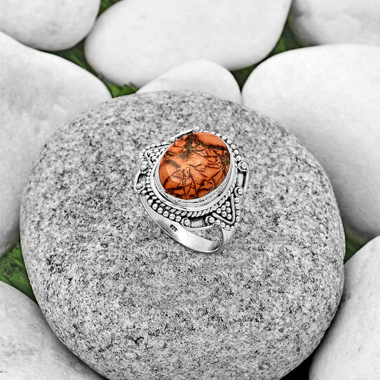 Natural Indian Paint Gemstone Ring size-8.5 R-1557 SDR182186