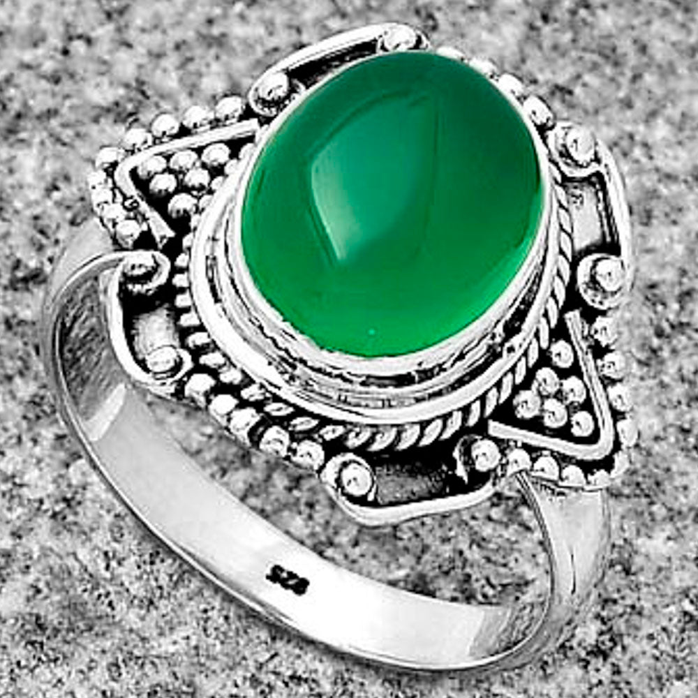 Natural Green Onyx Ring size-8.5 R-1557 SDR182195