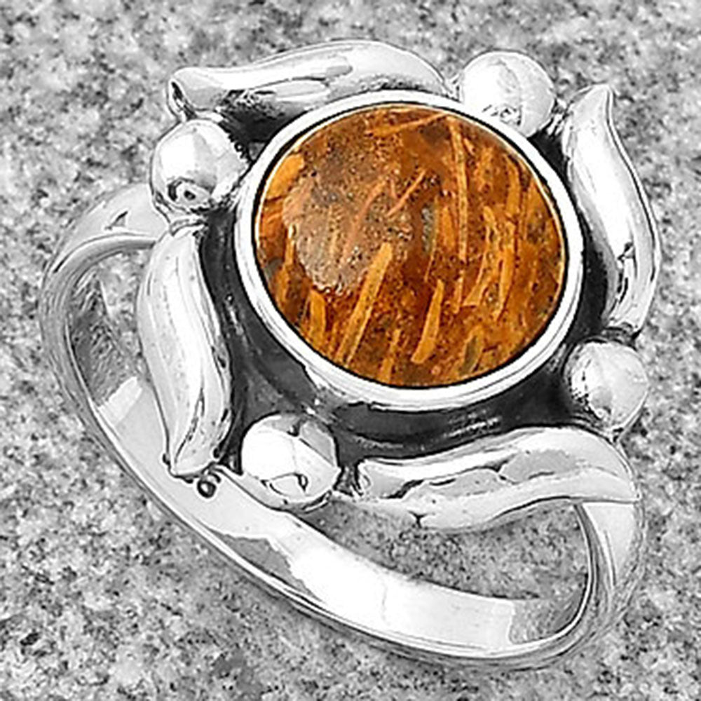 Natural Coquina Fossil Jasper India Ring size-8 R-1125 SDR183243