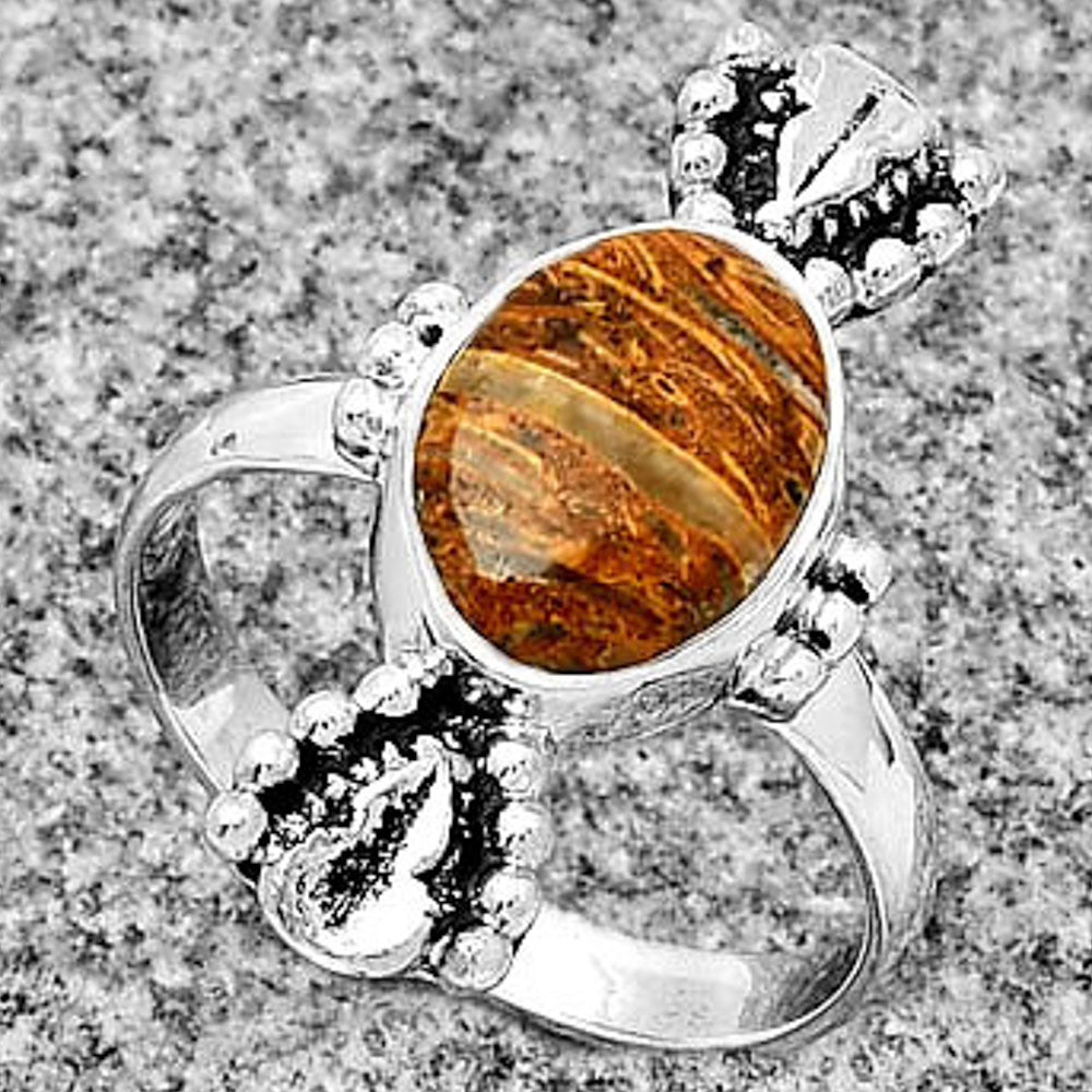 Coquina Fossil Jasper - India Ring size-7.5 R-1126 SDR183297