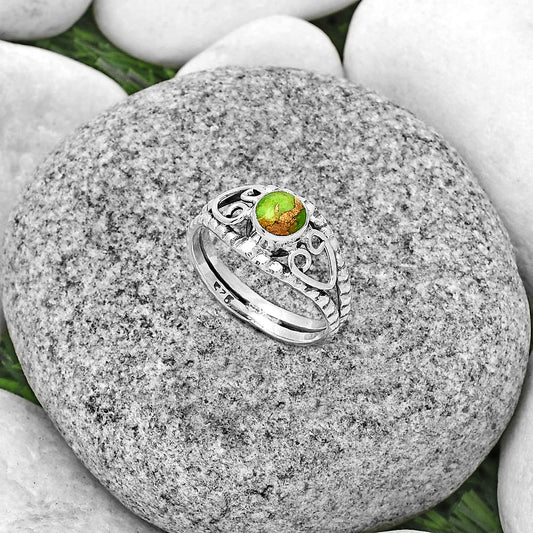 Copper Green Turquoise - Arizona Ring size-8.5 R-1143 SDR183390