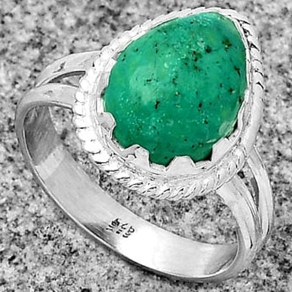 Natural Turquoise Magnesite Ring size-9 R-1474 SDR183414