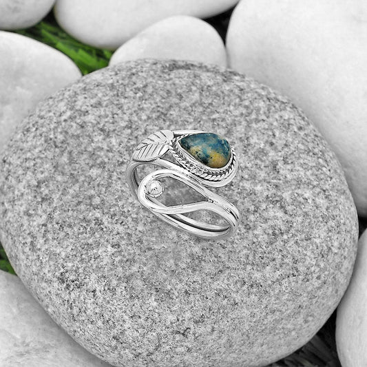 Natural Blue Scheelite - Turkey Ring size-8 R-1464 SDR183535