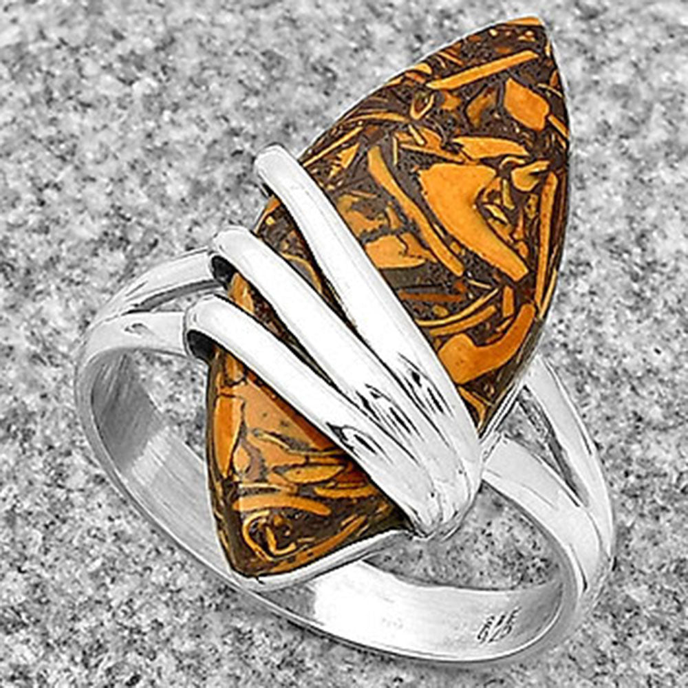 Natural Coquina Fossil Jasper India Ring size-9 R-1444 SDR183706