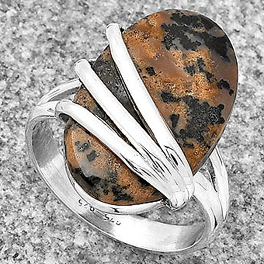 Natural Russian Honey Dendrite Opal Ring size-8 R-1444 SDR183717