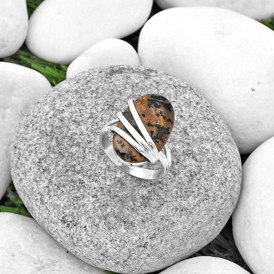 Natural Russian Honey Dendrite Opal Ring size-8 R-1444 SDR183717