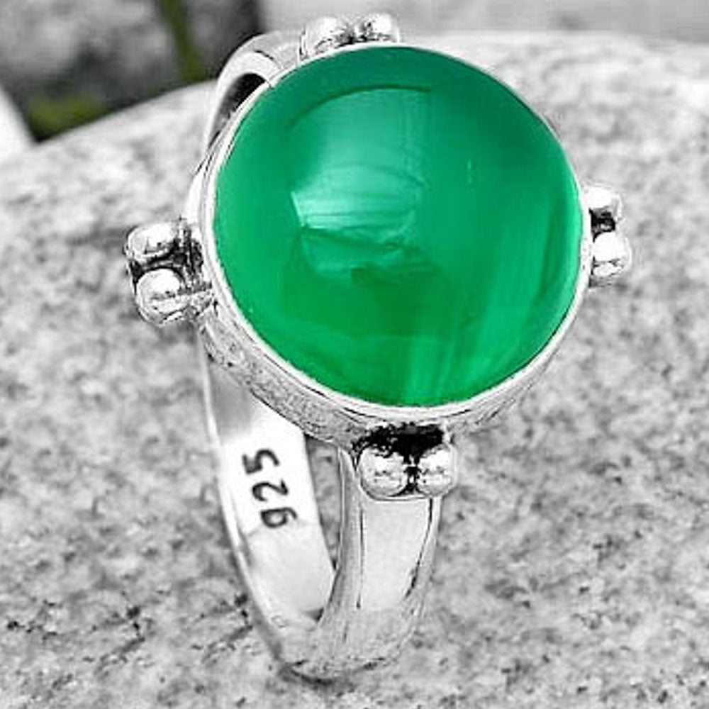 Natural Green Onyx Ring size-8.5 R-1127 SDR184002