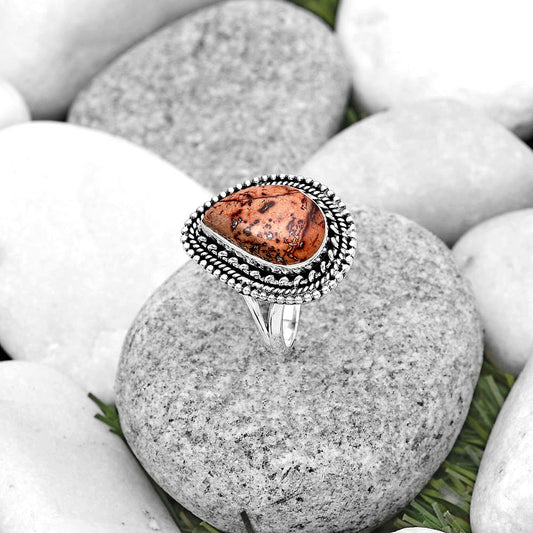 Natural Indian Paint Gemstone Ring size-8 R-1447 SDR184079