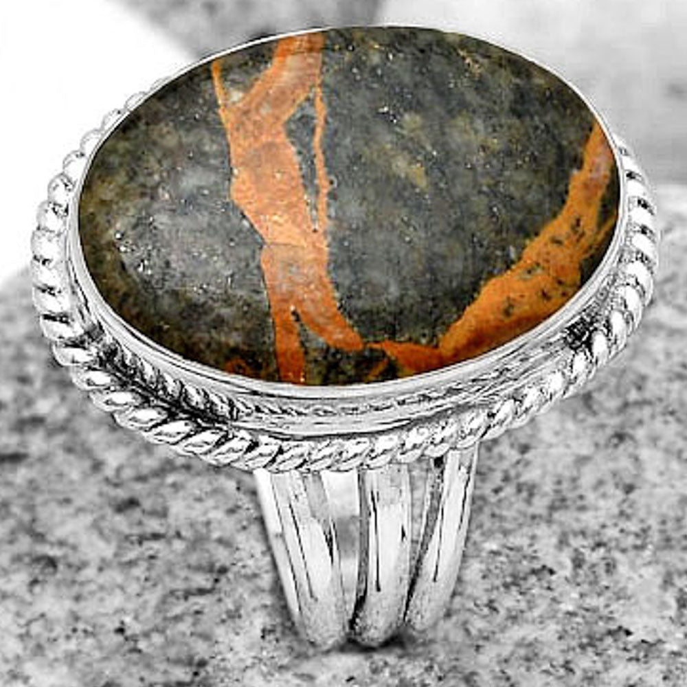 Moroccan Yellow Jacket Jasper Ring size-7.5 R-1010 SDR184287