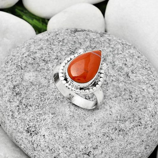 Natural Red Moss Agate Ring size-7.5 R-1518 SDR184340