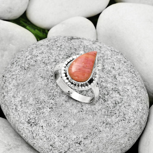 Natural Pink Tulip Quartz Ring size-9 R-1518 SDR184377