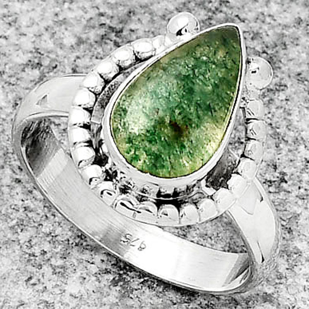 Natural Green Aventurine Ring size-8.5 R-1518 SDR184378