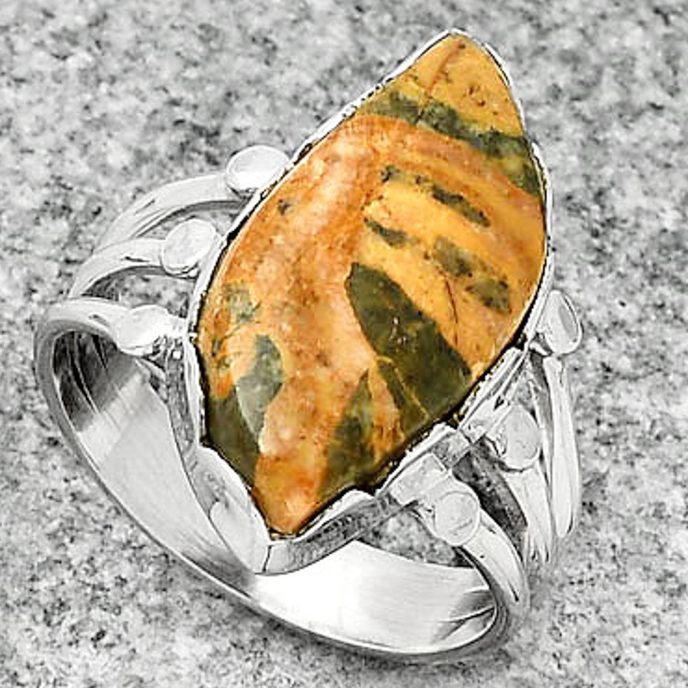 Natural Moroccan Yellow Jacket Jasper Ring size-8 R-1338 SDR184422