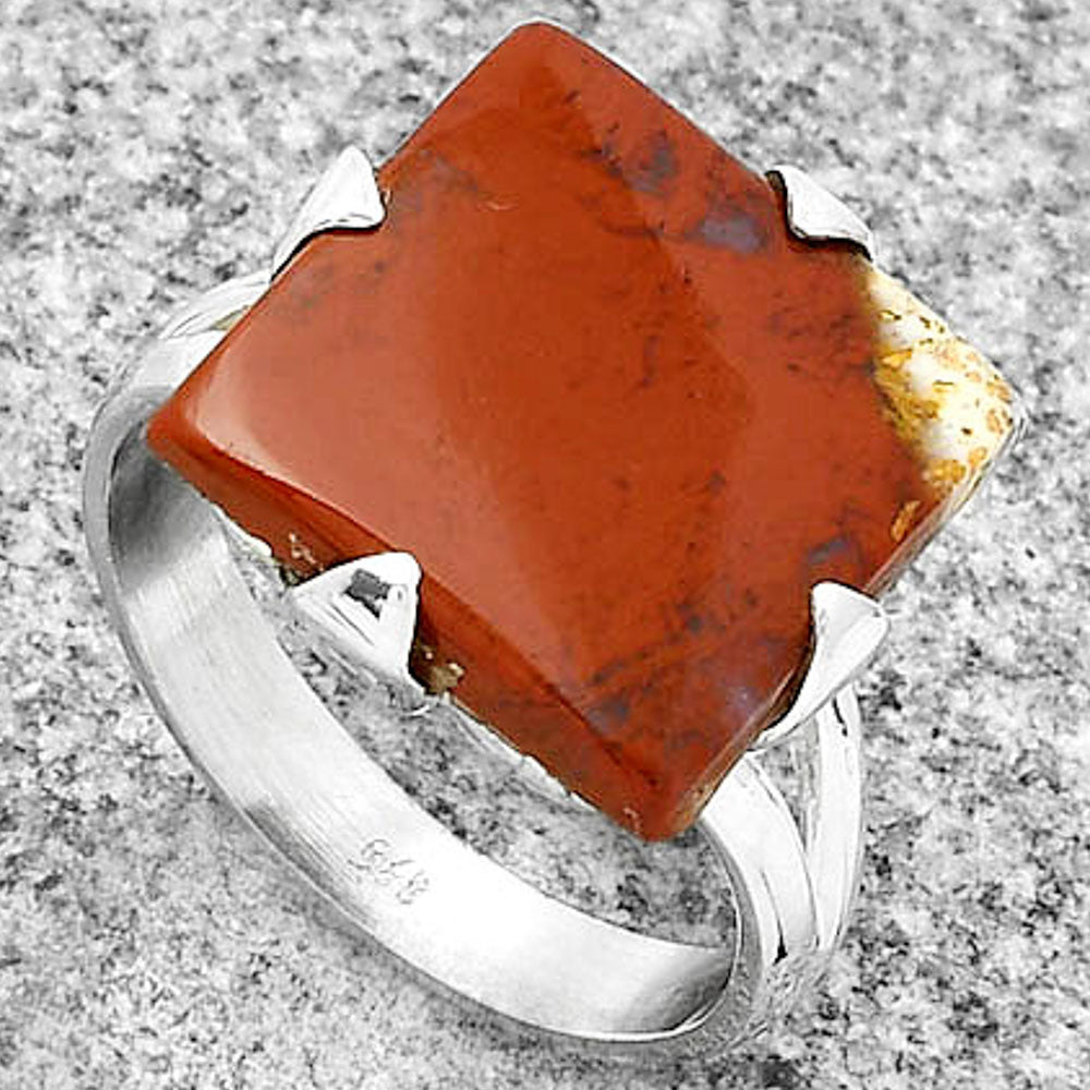 Natural Red Moss Agate Ring size-8 R-1305 SDR184510