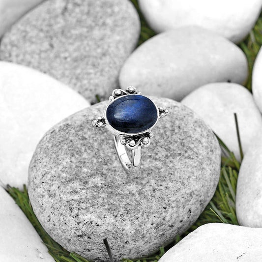 Blue Fire Labradorite - Madagascar Ring size-8 R-1118 SDR185069