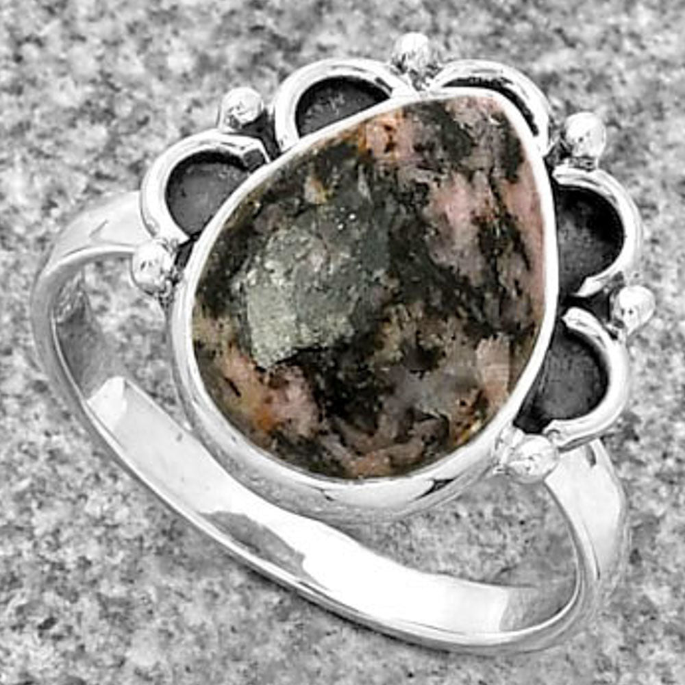 Natural Rhodonite Ring size-8.5 R-1216 SDR185220