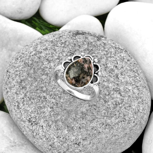 Natural Rhodonite Ring size-8.5 R-1216 SDR185220