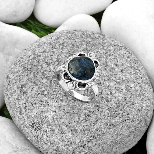 Natural Dumortierite Quartz Ring size-7.5 R-1103 SDR185319