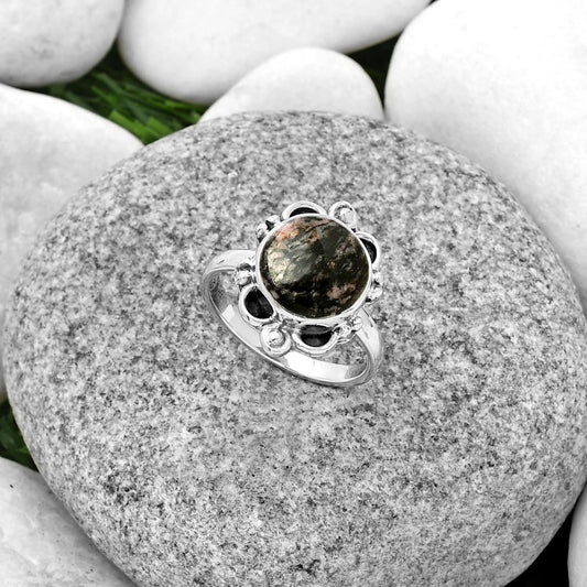 Natural Rhodonite Ring size-7.5 R-1103 SDR185348