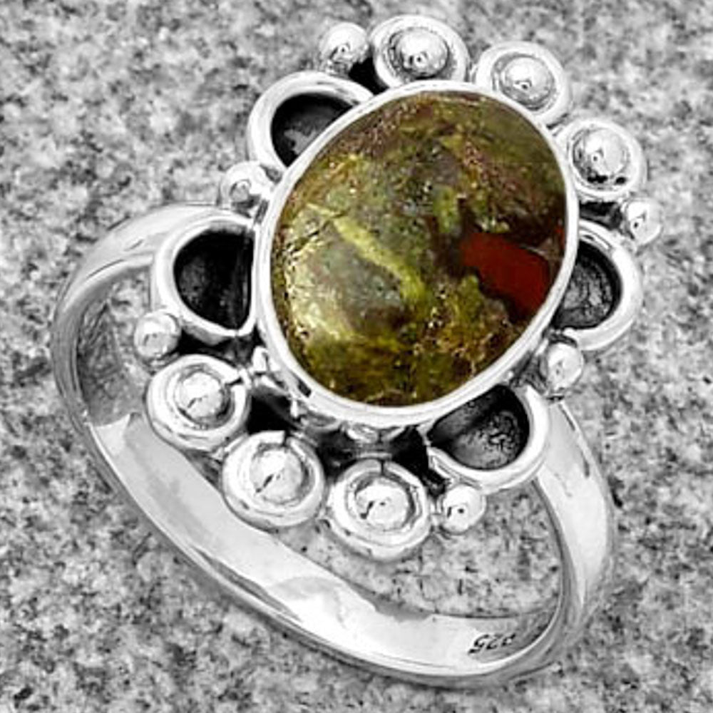Dragon Blood Stone - South Africa Ring size-7 R-1207 SDR185357