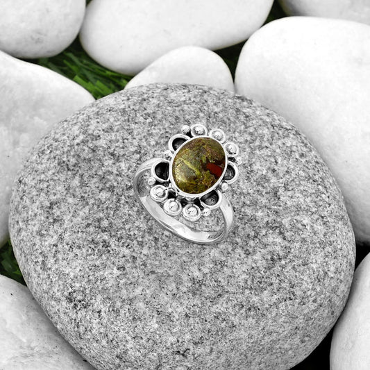 Dragon Blood Stone - South Africa Ring size-7 R-1207 SDR185357