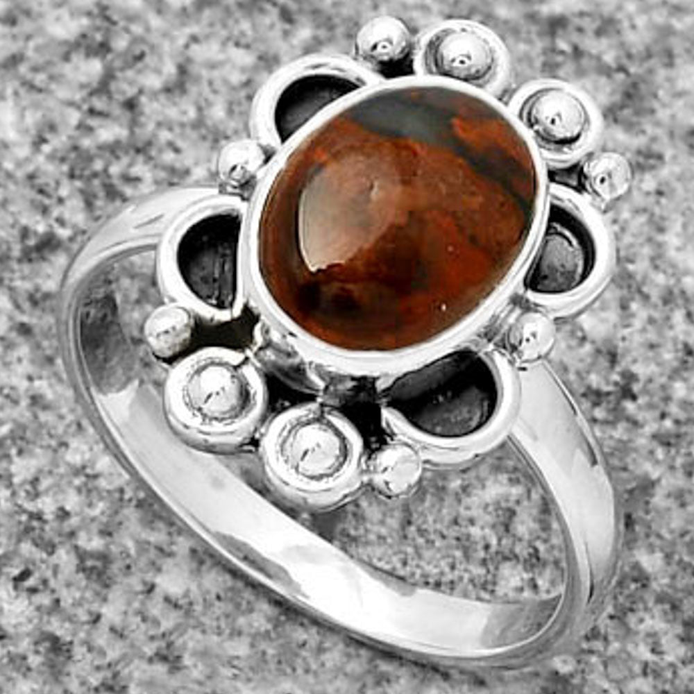 Natural Red Brecciated Jasper Ring size-7 R-1207 SDR185362