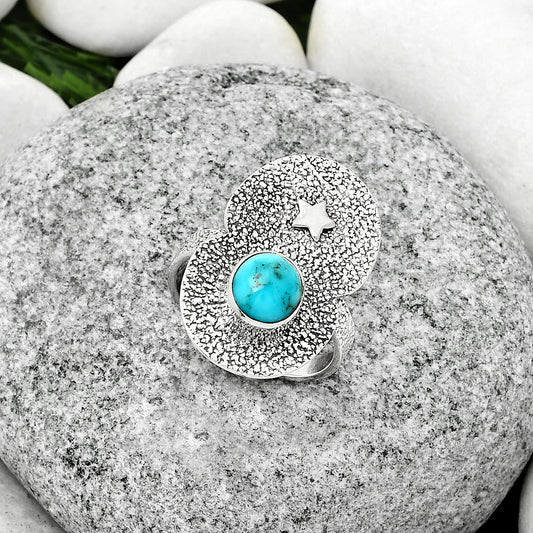 Star - Natural Egyptian Turquoise Ring size-7.5 R-1290 SDR185448
