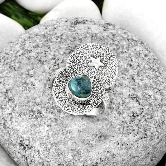 Star Natural Blue Scheelite Turkey Ring size-7 R-1290 SDR185463