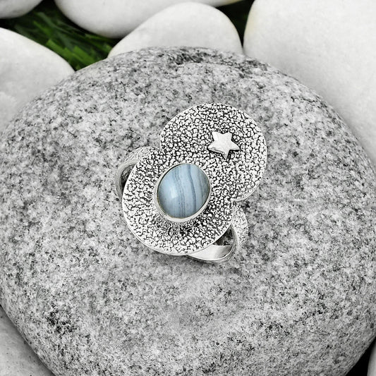Star Blue Lace Agate South Africa Ring size-9 R-1290 SDR185480