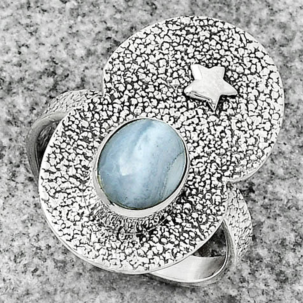 Star Blue Lace Agate South Africa Ring size-9 R-1290 SDR185495