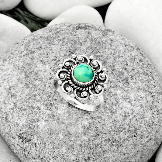 Natural Turquoise Magnesite Ring size-7 R-1563 SDR185520