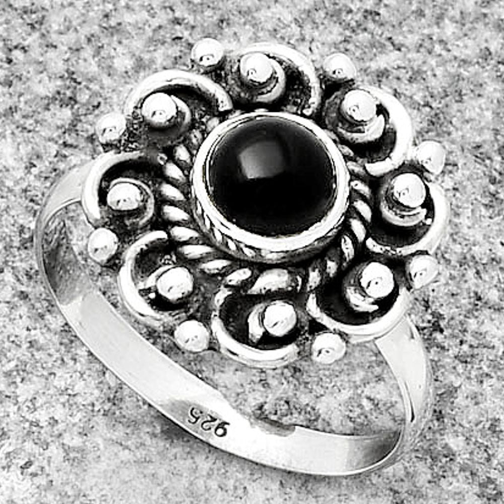 Natural Black Onyx - Brazil Ring size-8 R-1563 SDR185525