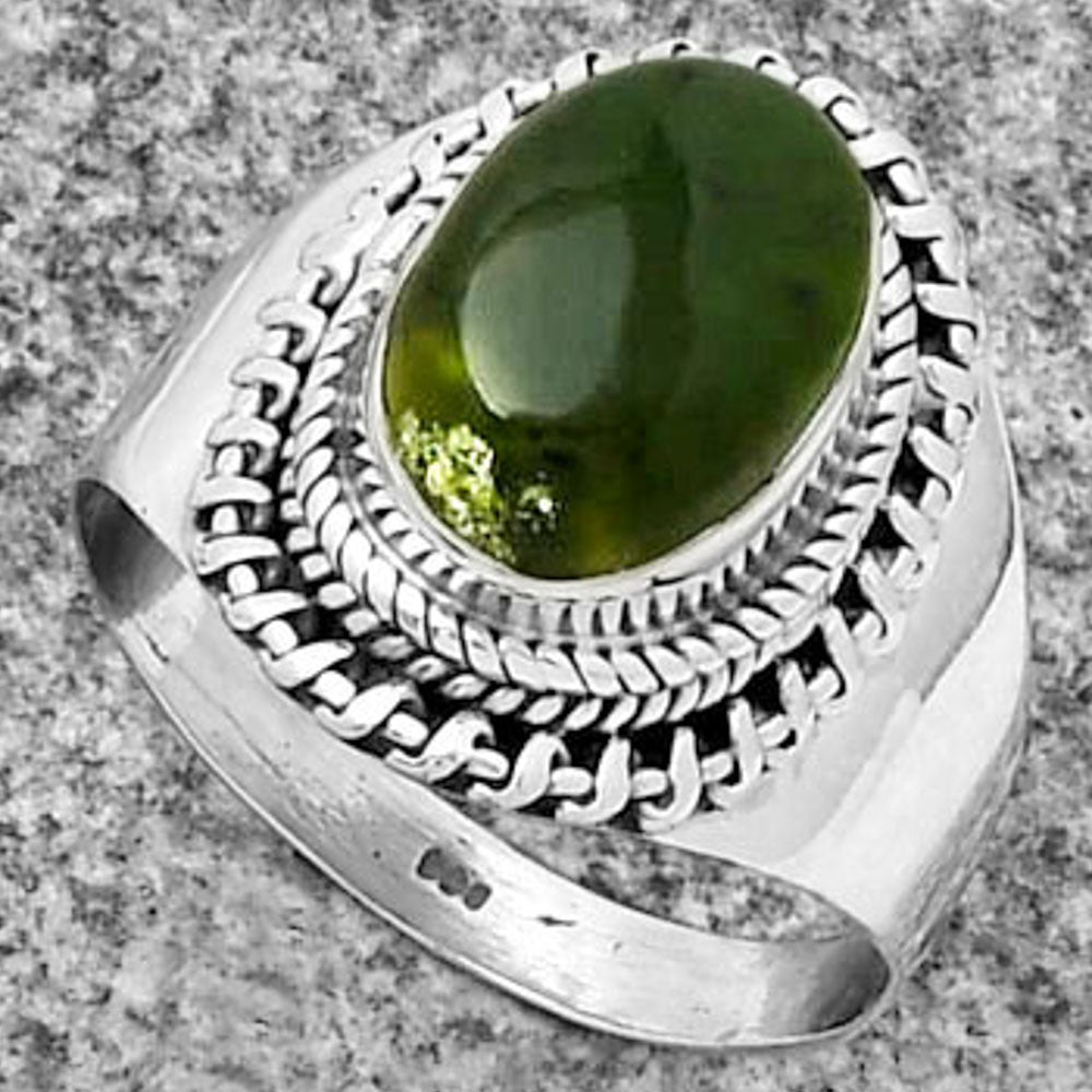 Natural Chrome Chalcedony Ring size-8 R-1279 SDR185621