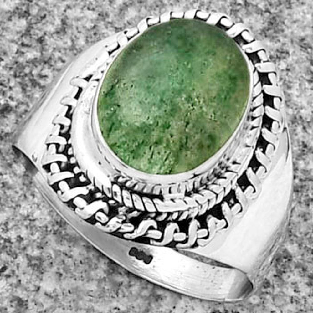 Natural Green Aventurine Ring size-8.5 R-1279 SDR185625