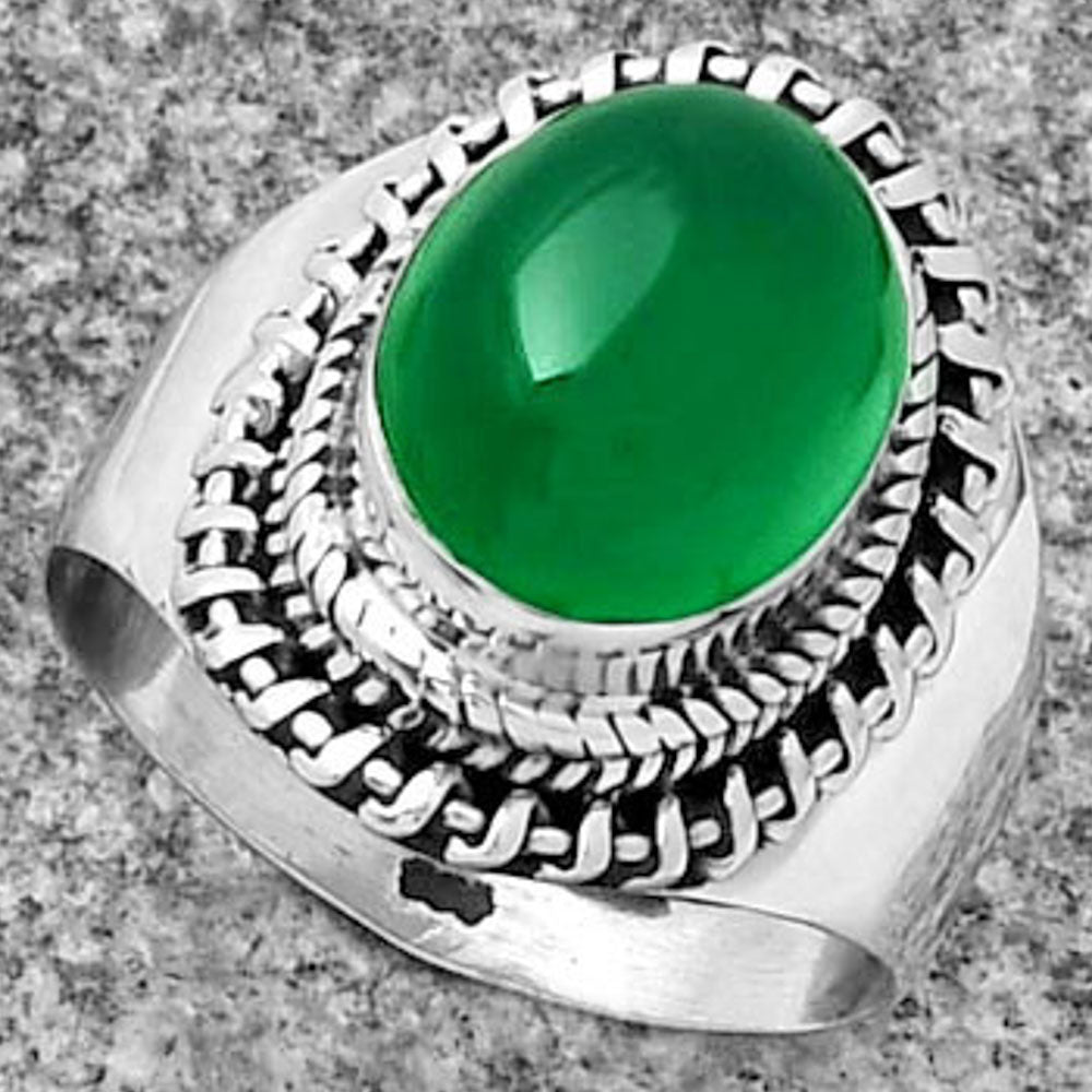 Natural Green Onyx Ring size-8 R-1279 SDR185635