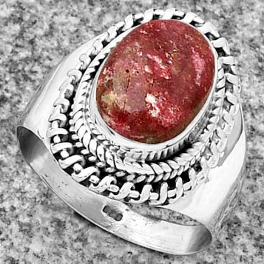 Natural Pink Thulite - Norway Ring size-7.5 R-1279 SDR185643