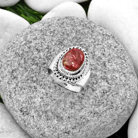 Natural Pink Thulite - Norway Ring size-7.5 R-1279 SDR185643