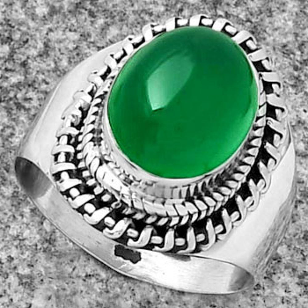 Natural Green Onyx Ring size-7.5 R-1279 SDR185644