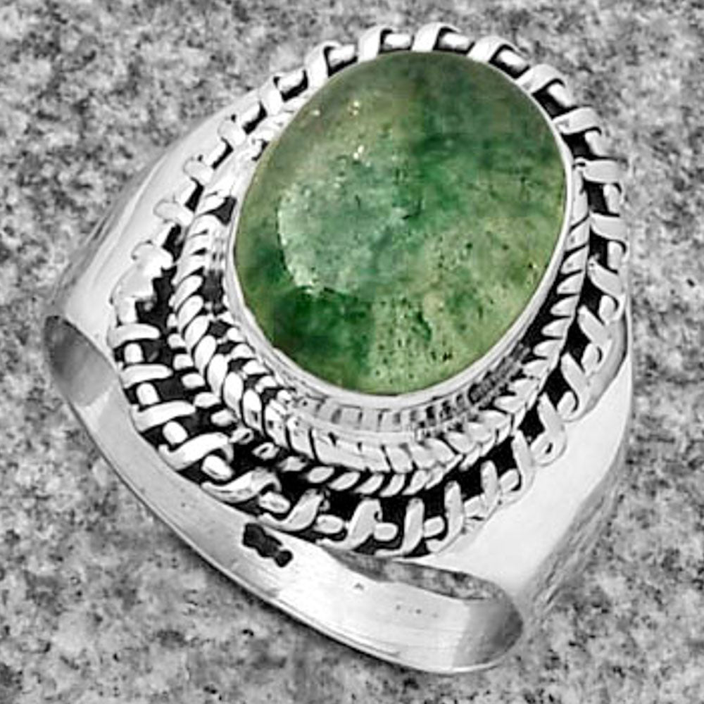 Natural Green Aventurine Ring size-7 R-1279 SDR185649