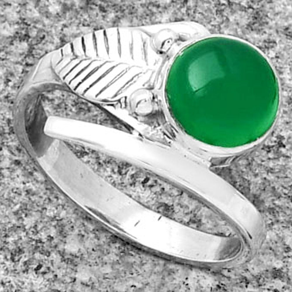 Natural Green Onyx Ring size-8.5 R-1410 SDR185677