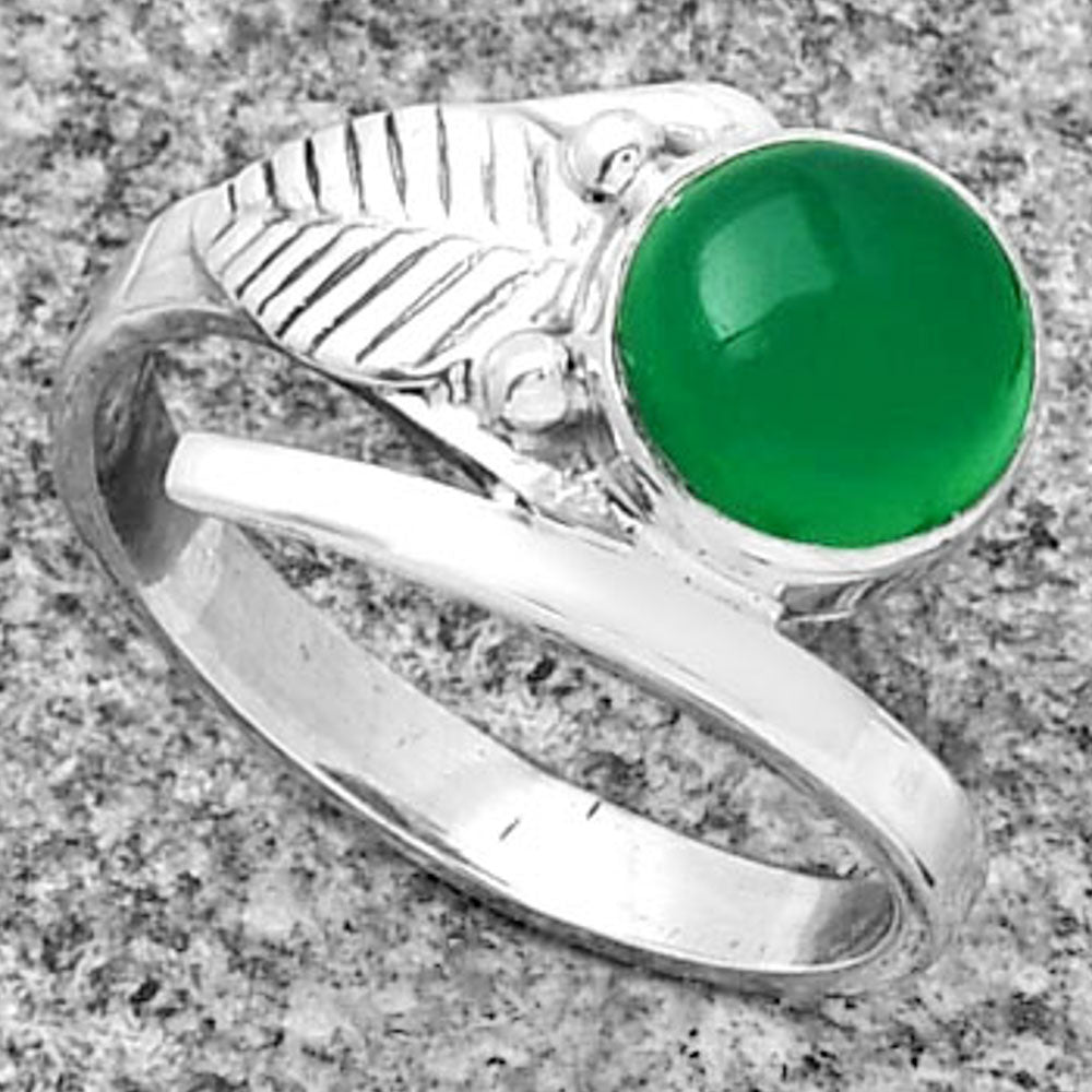Natural Green Onyx Ring size-8 R-1410 SDR185683