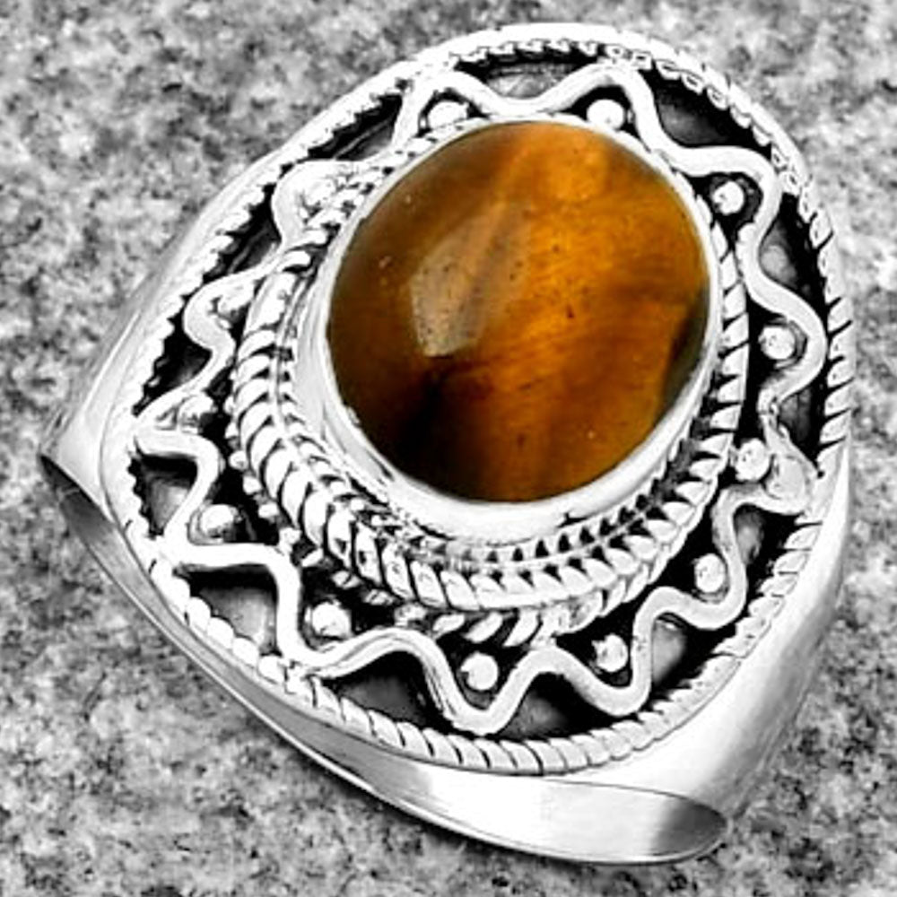 Natural Tiger Eye - Africa Ring size-8.5 R-1501 SDR185730